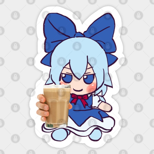 Mudwizard draws cirno fumo plush giving you choccy milk because your epic baka / touhou  meme Sticker by mudwizard